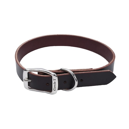 Coastal Pet Circle T Latigo Leather Town Dog Collar Flat 3/4" 20" 3798-20